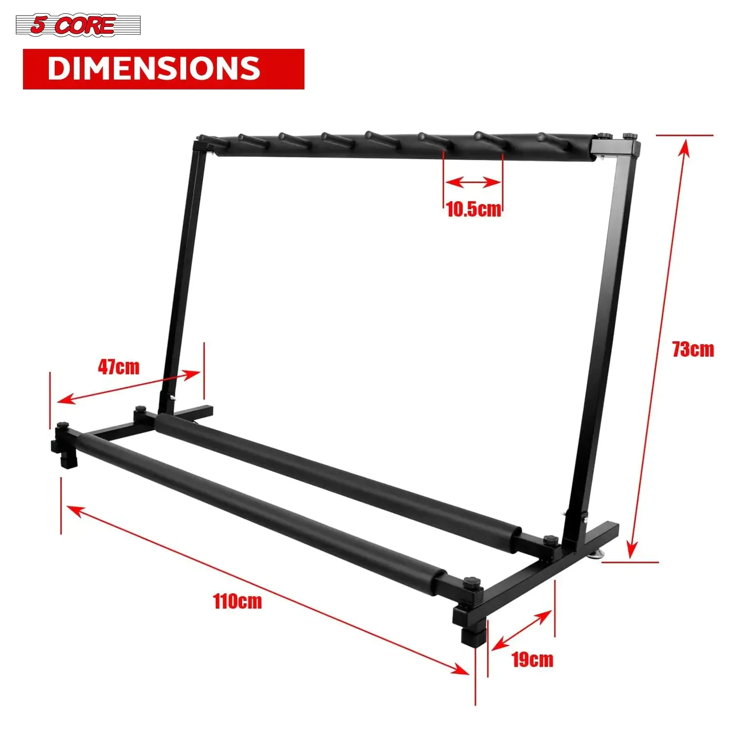 5 Core Multi Guitar Rack Stand Floor 7 Slot Adjustable Flying V