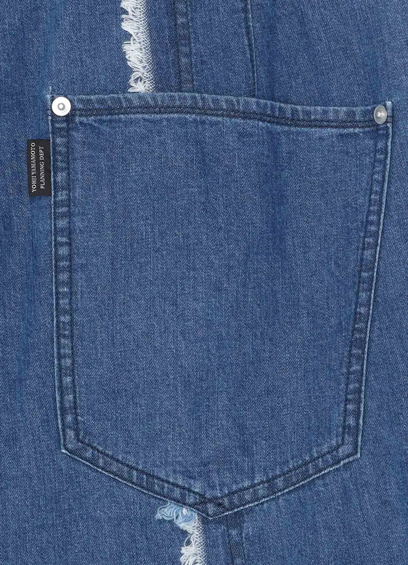 8OZ DENIM PANTS WITH RIPPED LINE DETAIL