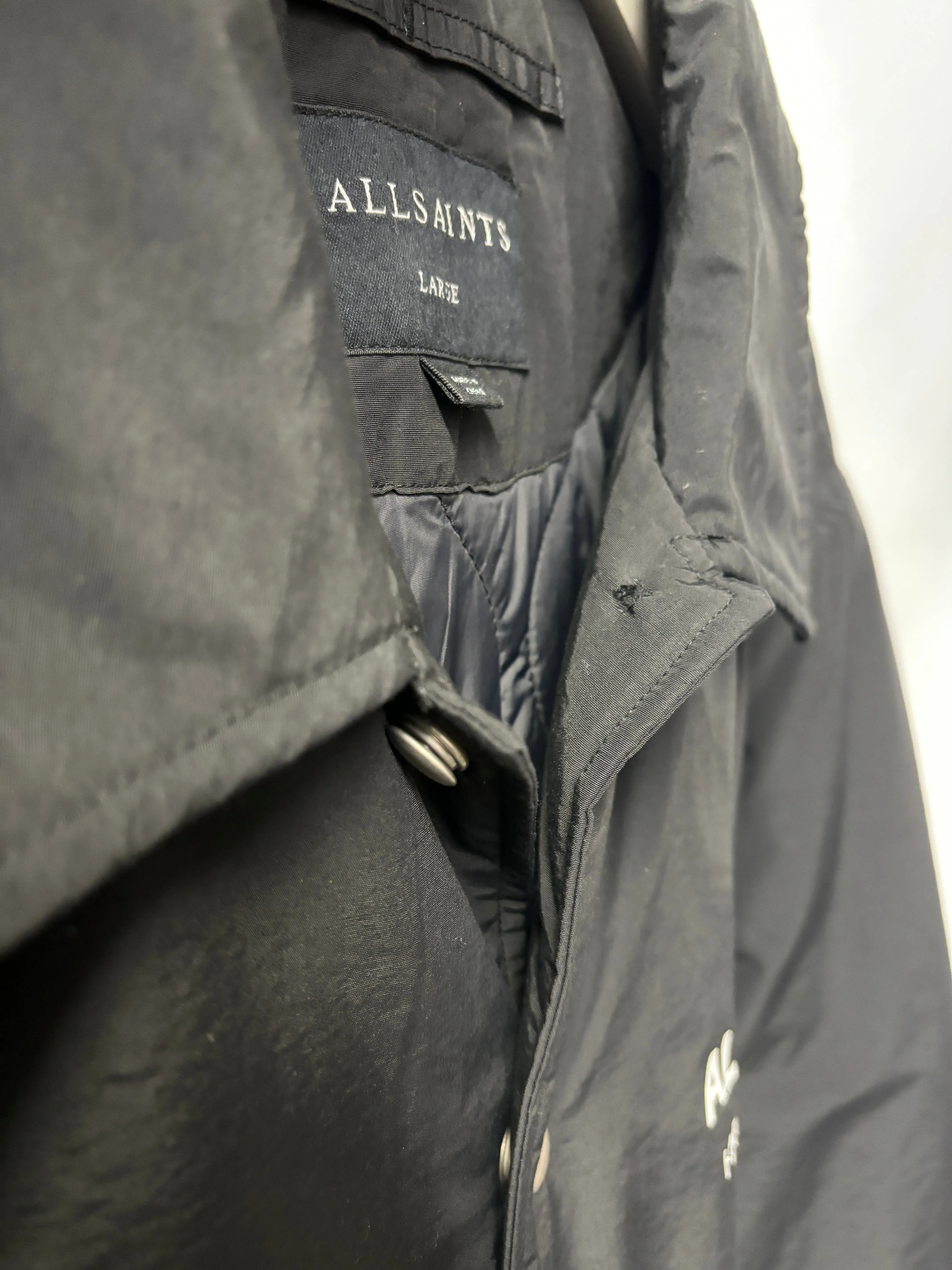 AllSaints Black Insulated Underground Coach Jacket Large