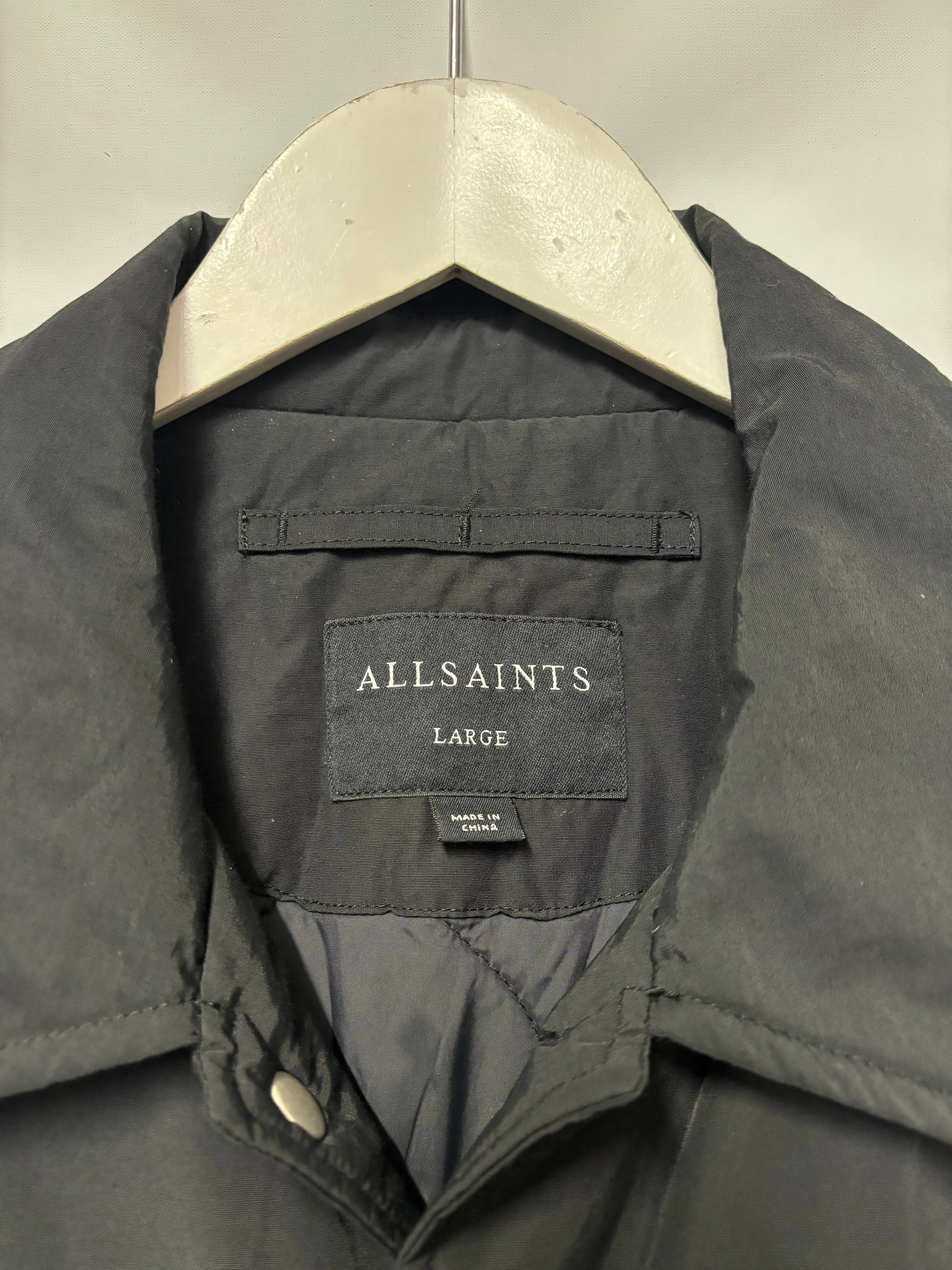 AllSaints Black Insulated Underground Coach Jacket Large