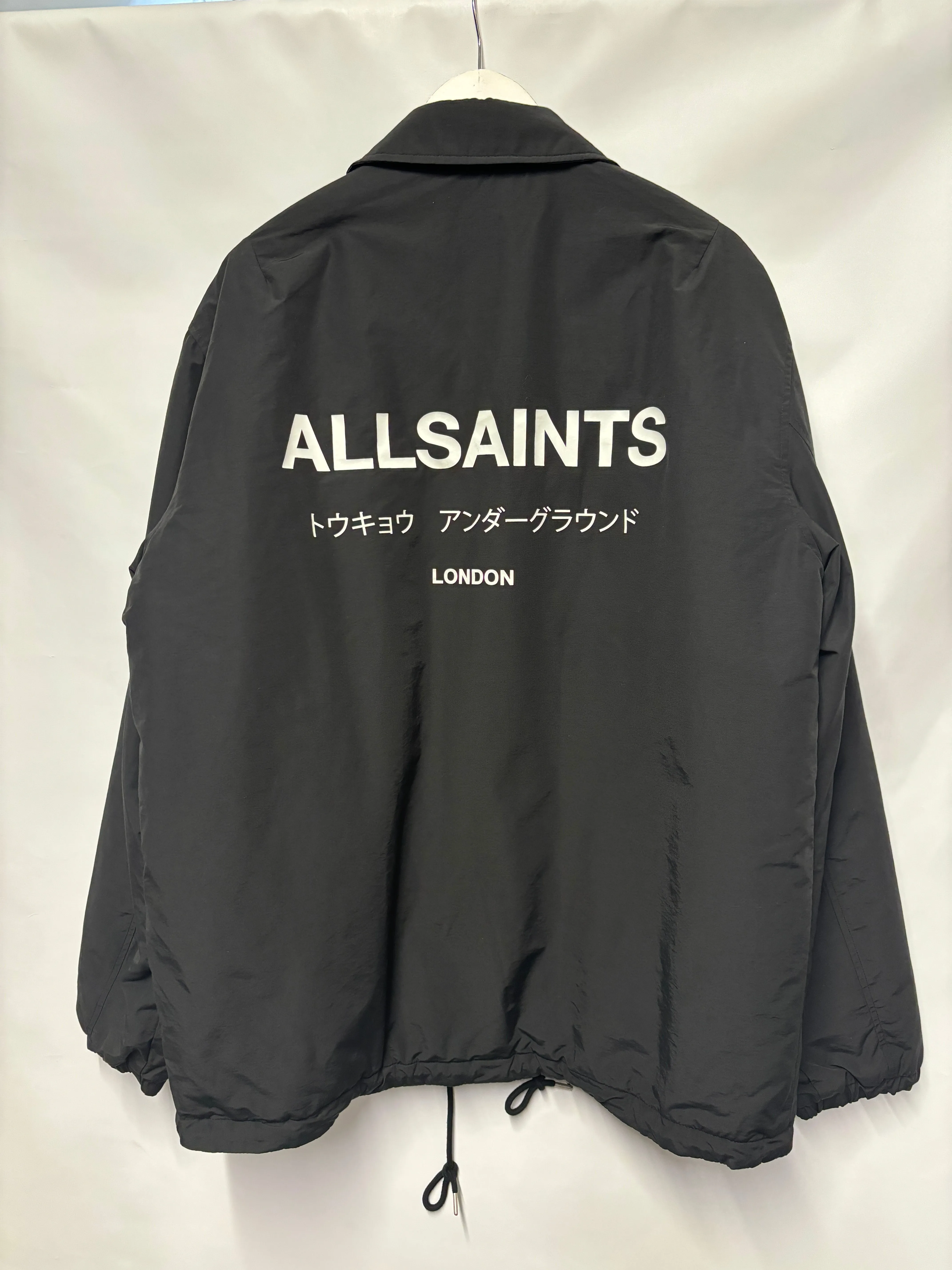 AllSaints Black Insulated Underground Coach Jacket Large