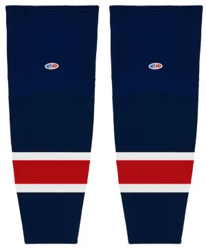 Athletic Knit (AK) HS2100-690 Columbus Blue Jackets Navy Mesh Ice Hockey Socks