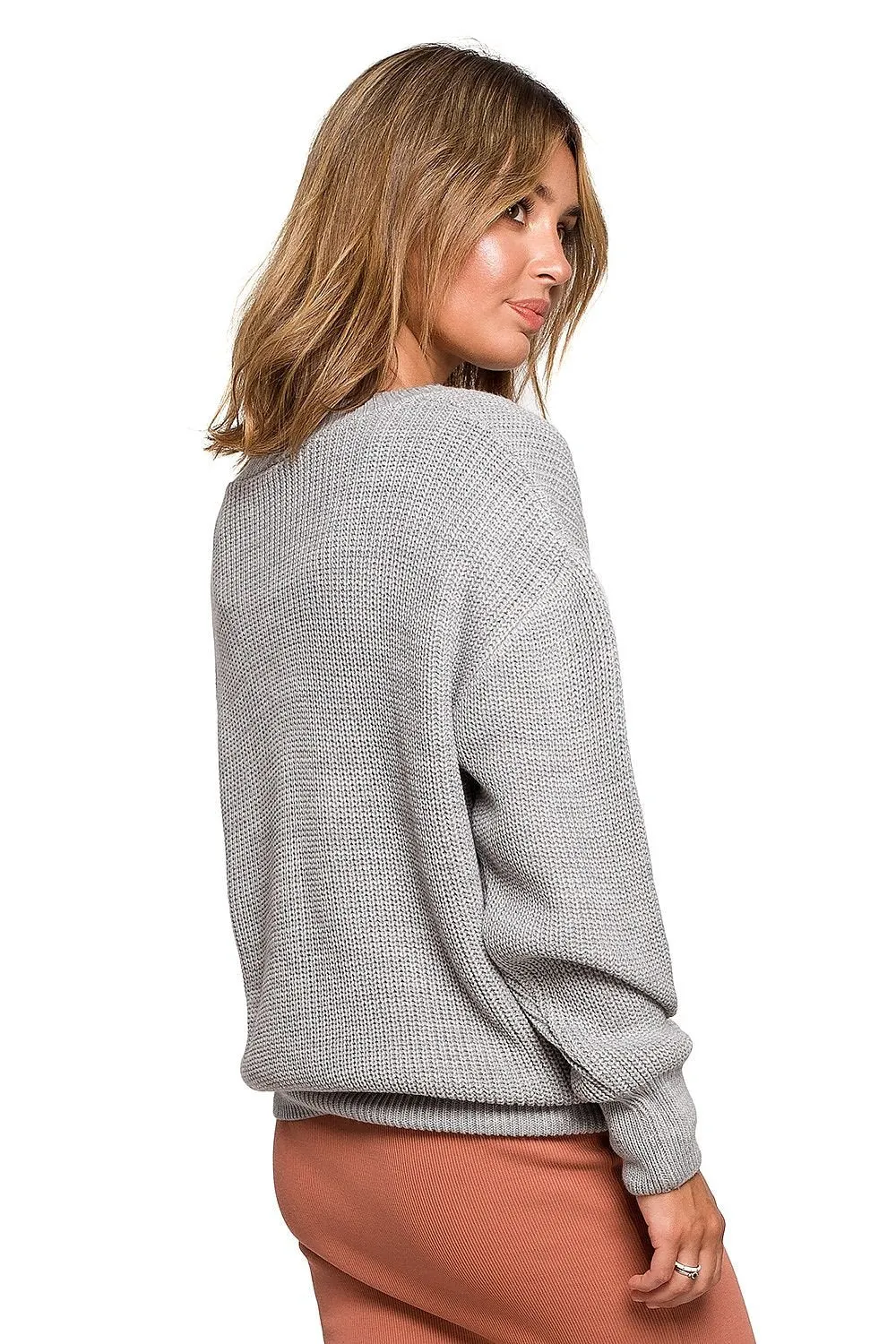 Autumn Elegance Oversized V-Neck Sweater