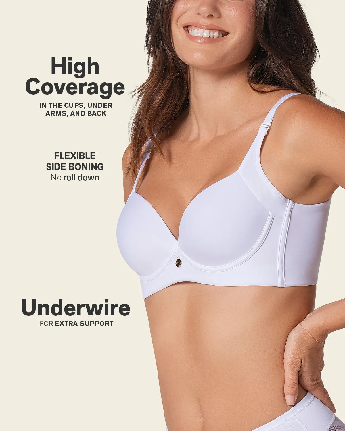 Back Smoothing Bra with Soft Full Coverage Cups