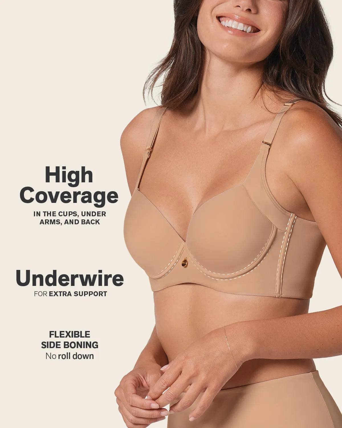 Back Smoothing Bra with Soft Full Coverage Cups