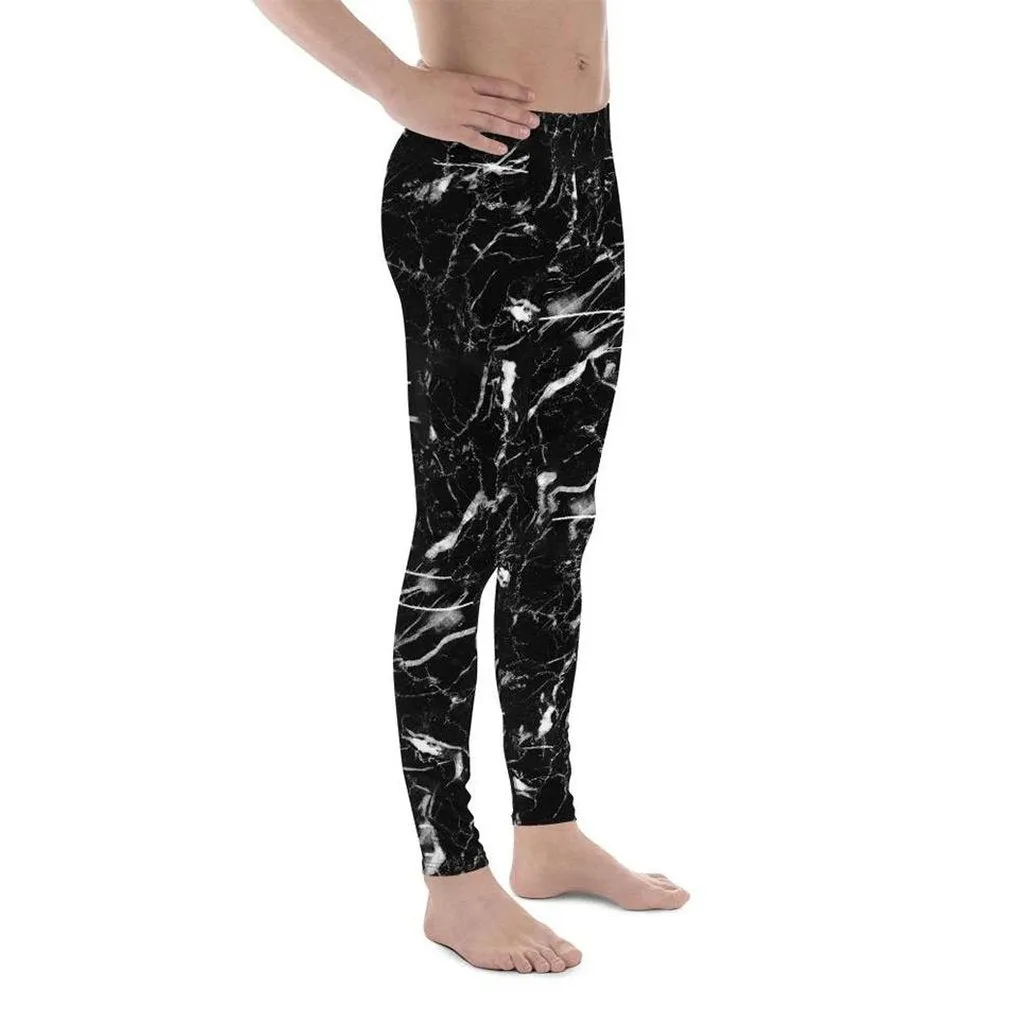 Black Marble Men's Leggings