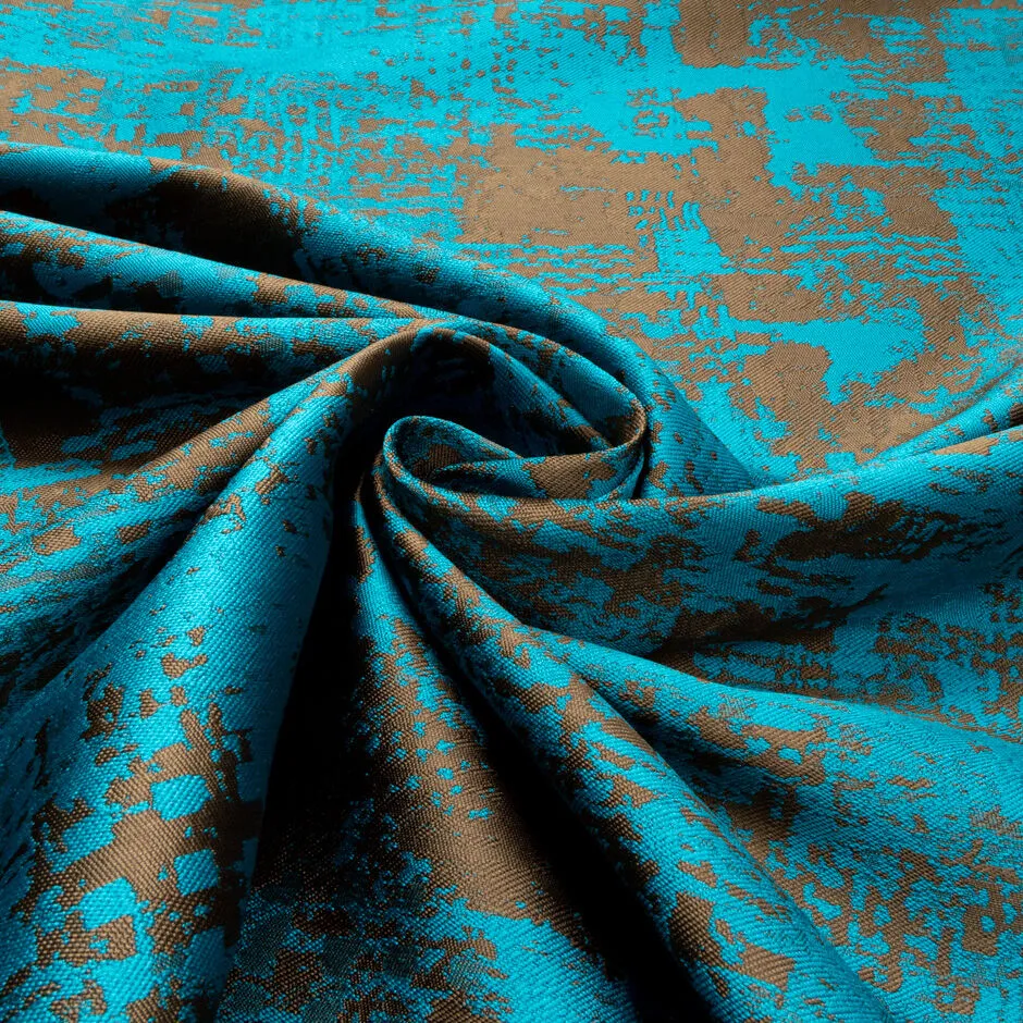 Brown & Turquoise Abstract Brocade