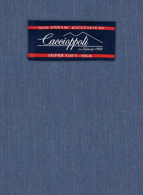 Caccioppoli Sun Dream Rafana Blue Wool Silk Suit