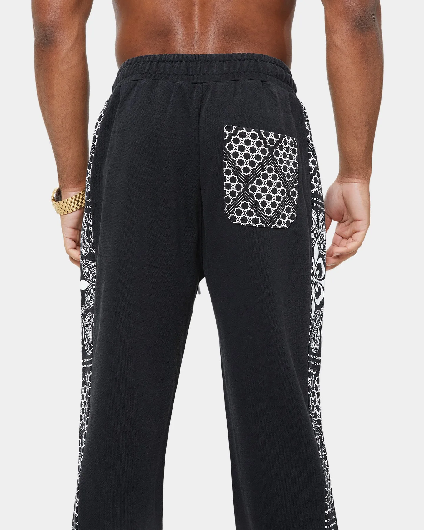 Carre Bandana Ultra Panel Track Pants Washed Black