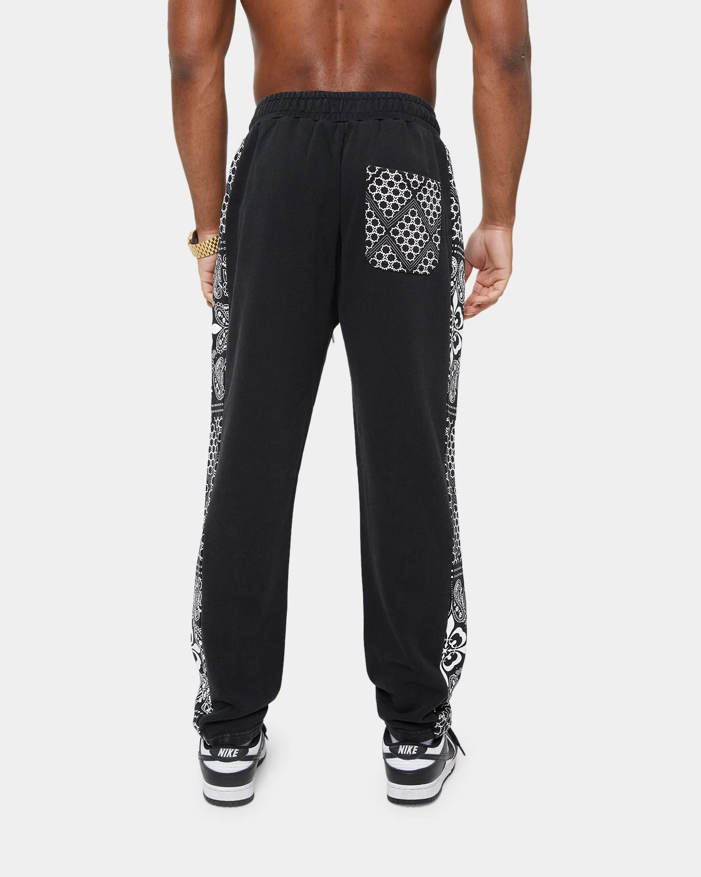 Carre Bandana Ultra Panel Track Pants Washed Black