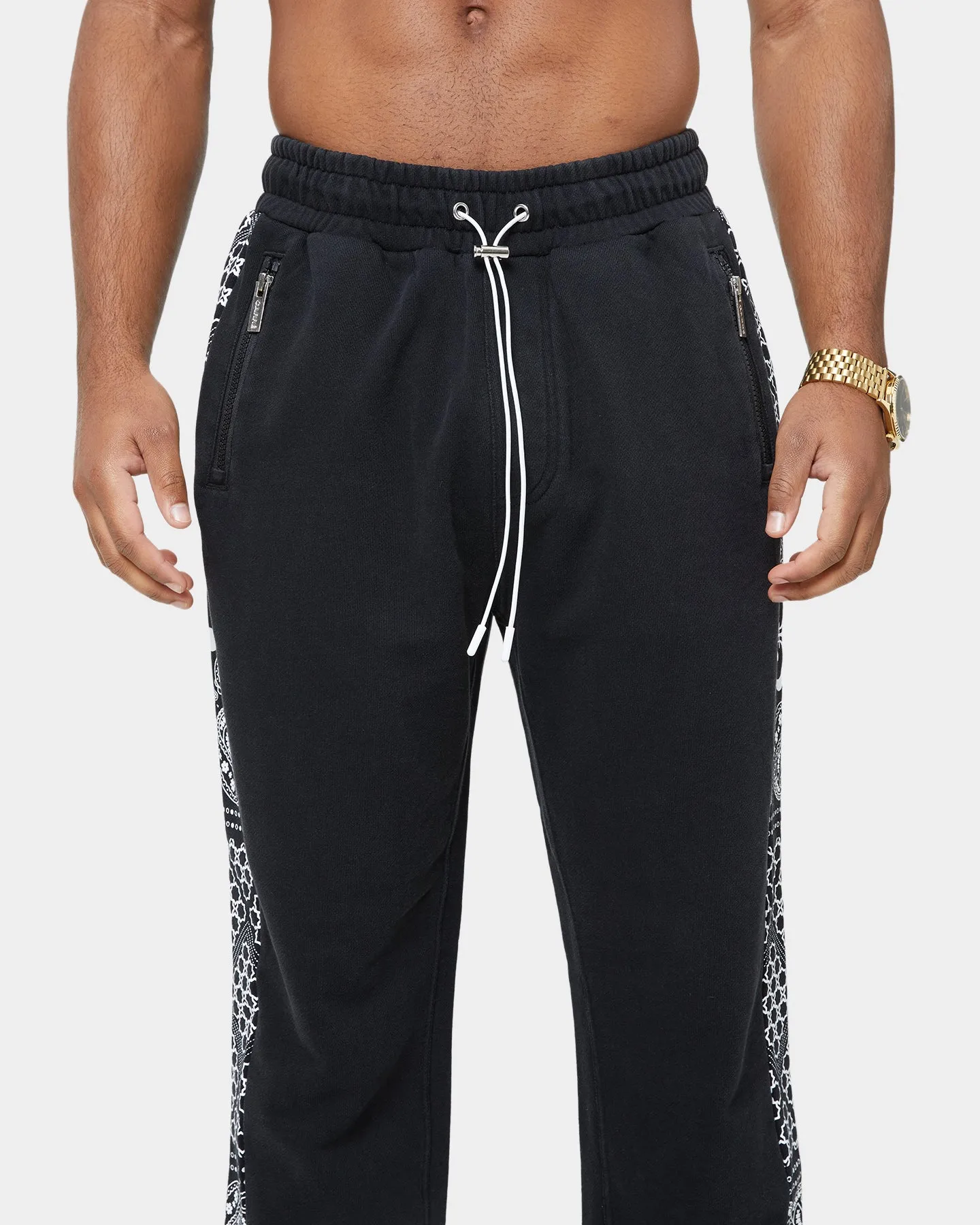 Carre Bandana Ultra Panel Track Pants Washed Black