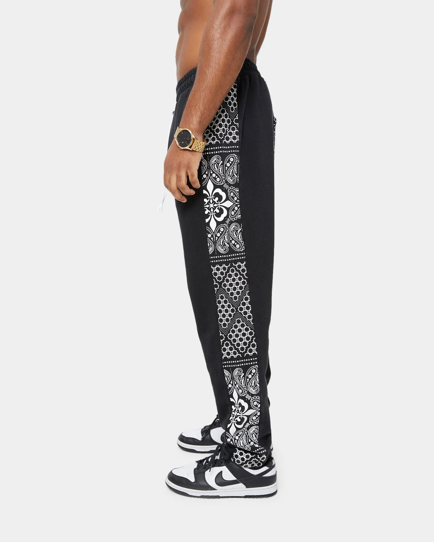 Carre Bandana Ultra Panel Track Pants Washed Black