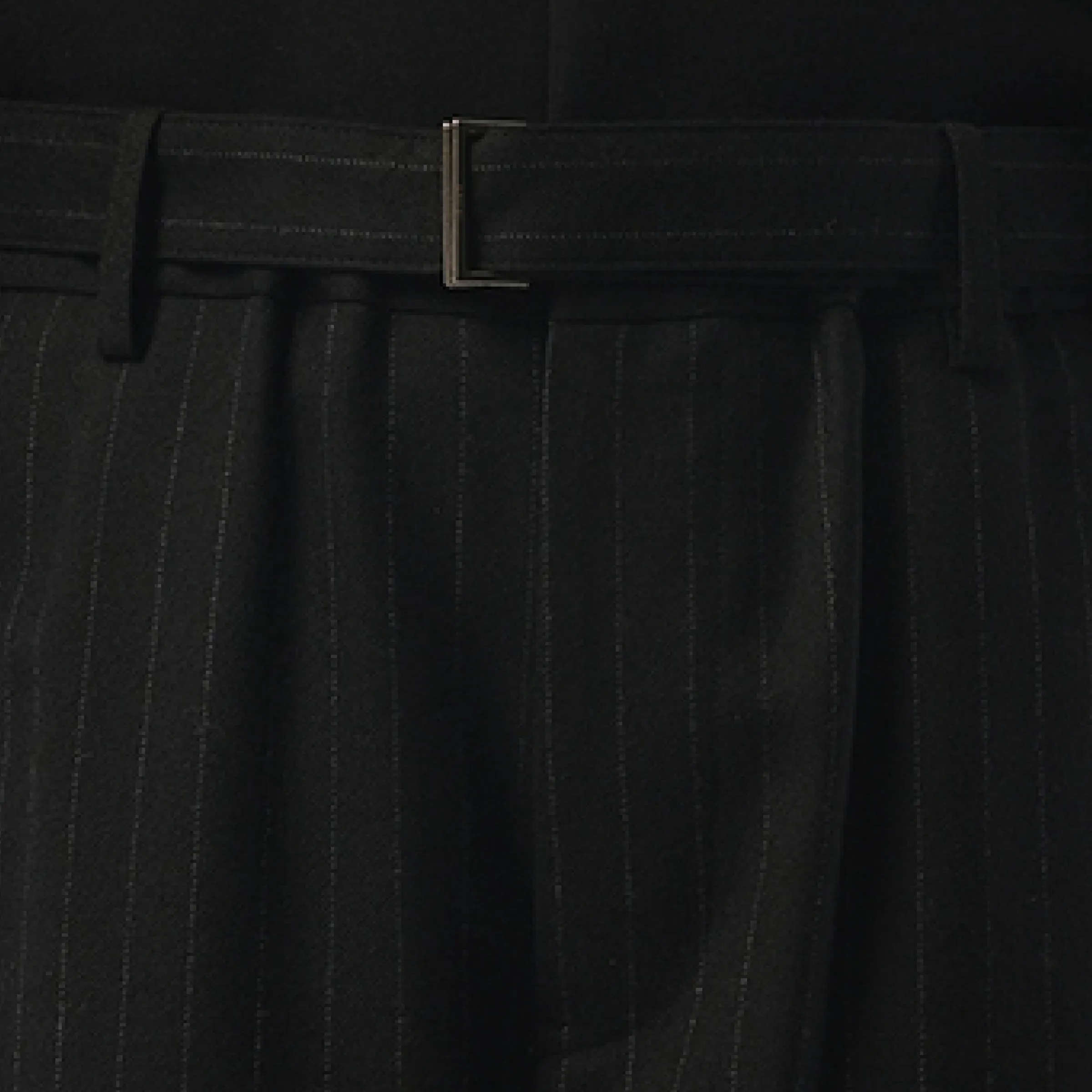 Chalk Stripe Pants in Black