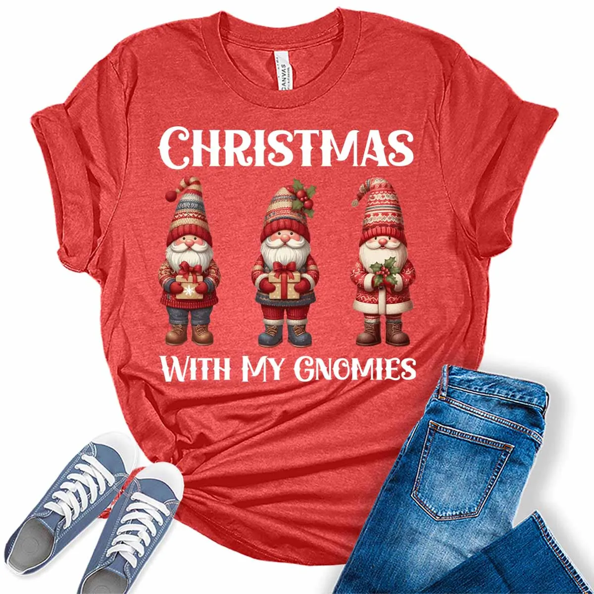 Christmas With My Gnomies Shirt For Women