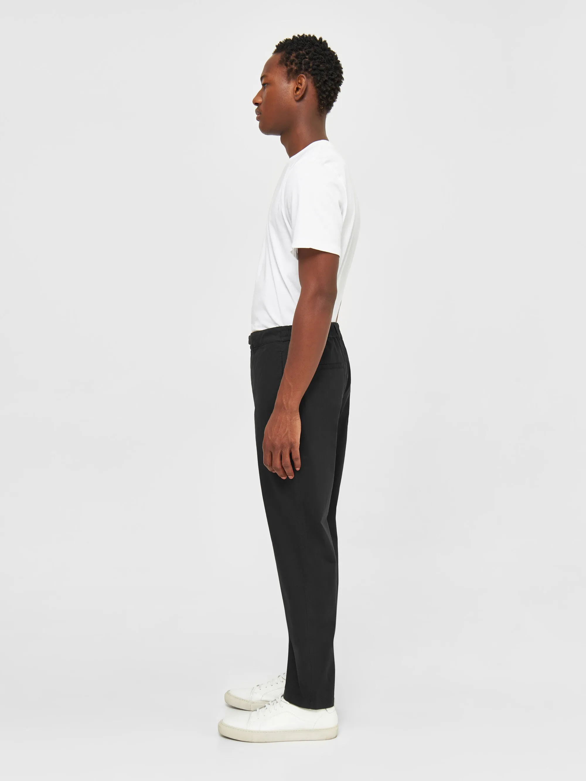 CHUCK regular twill belt chino pants - Black Jet