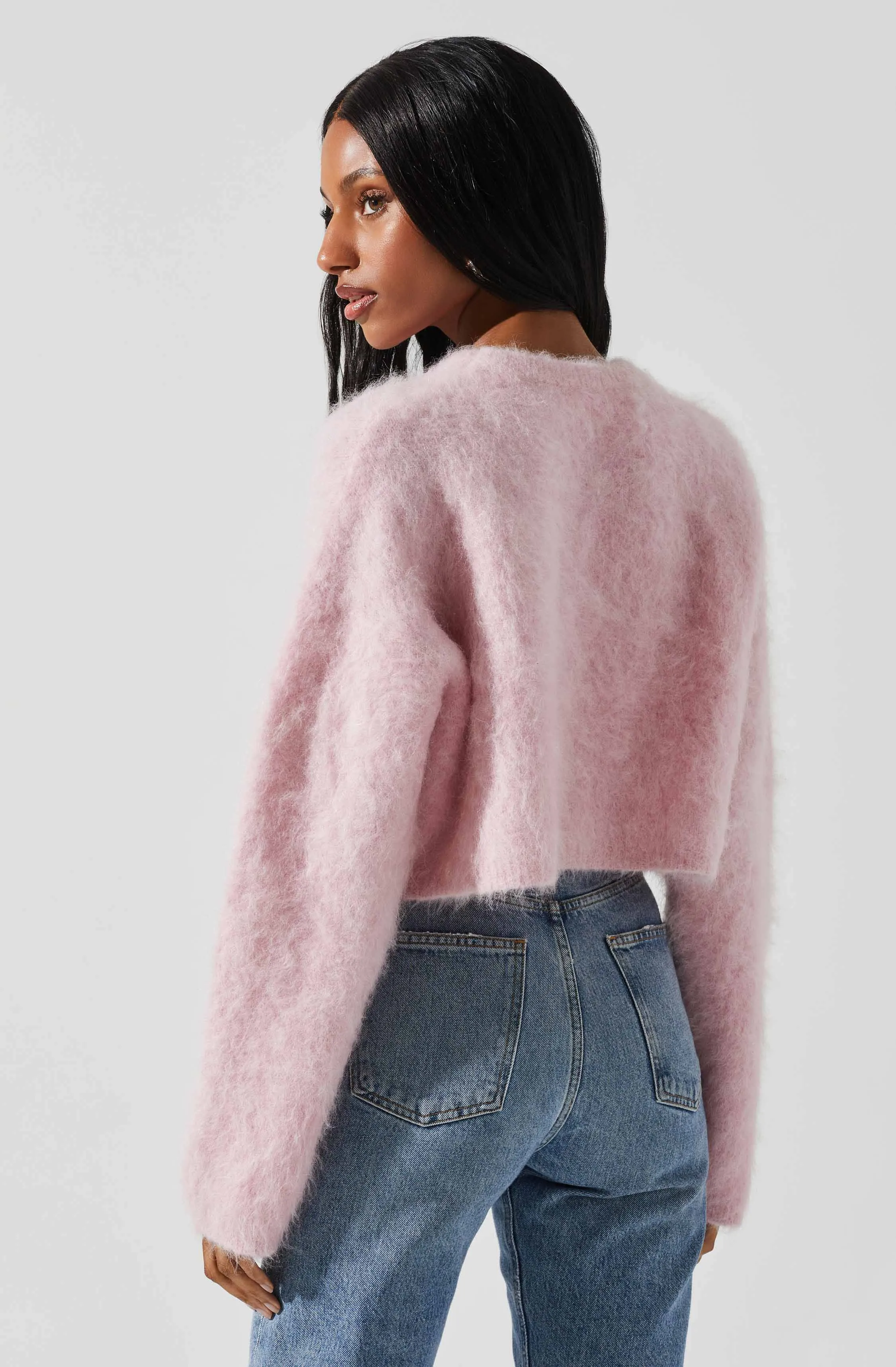 Clarissa Cropped Fuzzy Knit Sweater