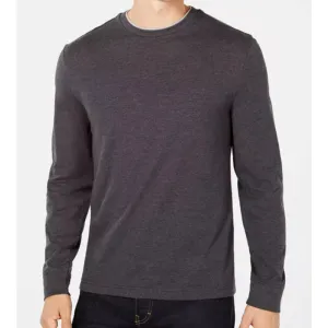 Club Room Men's Dark Lead Gray Mini Waffle Crewneck Sweater, NWT!