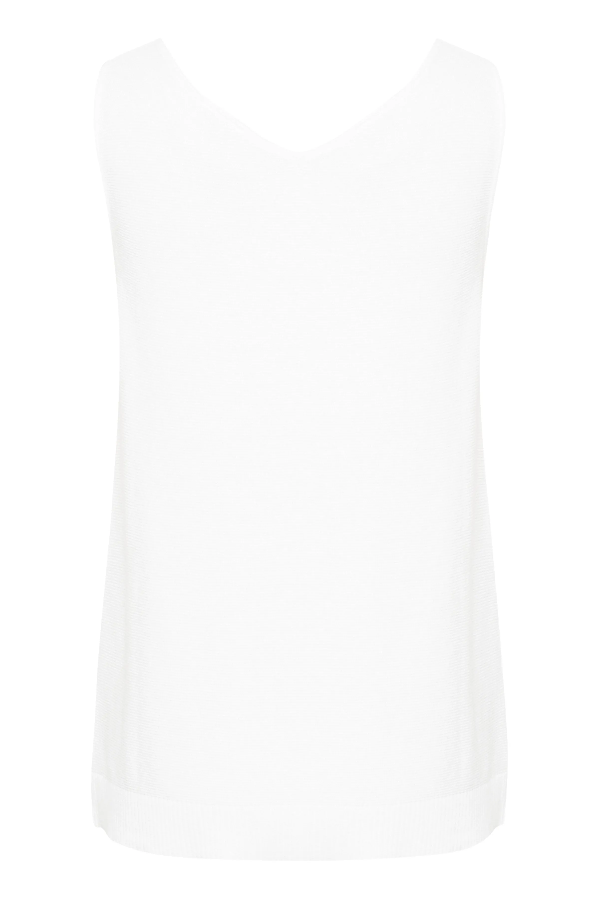 Cream Sillar Knit Sleeveless Tank