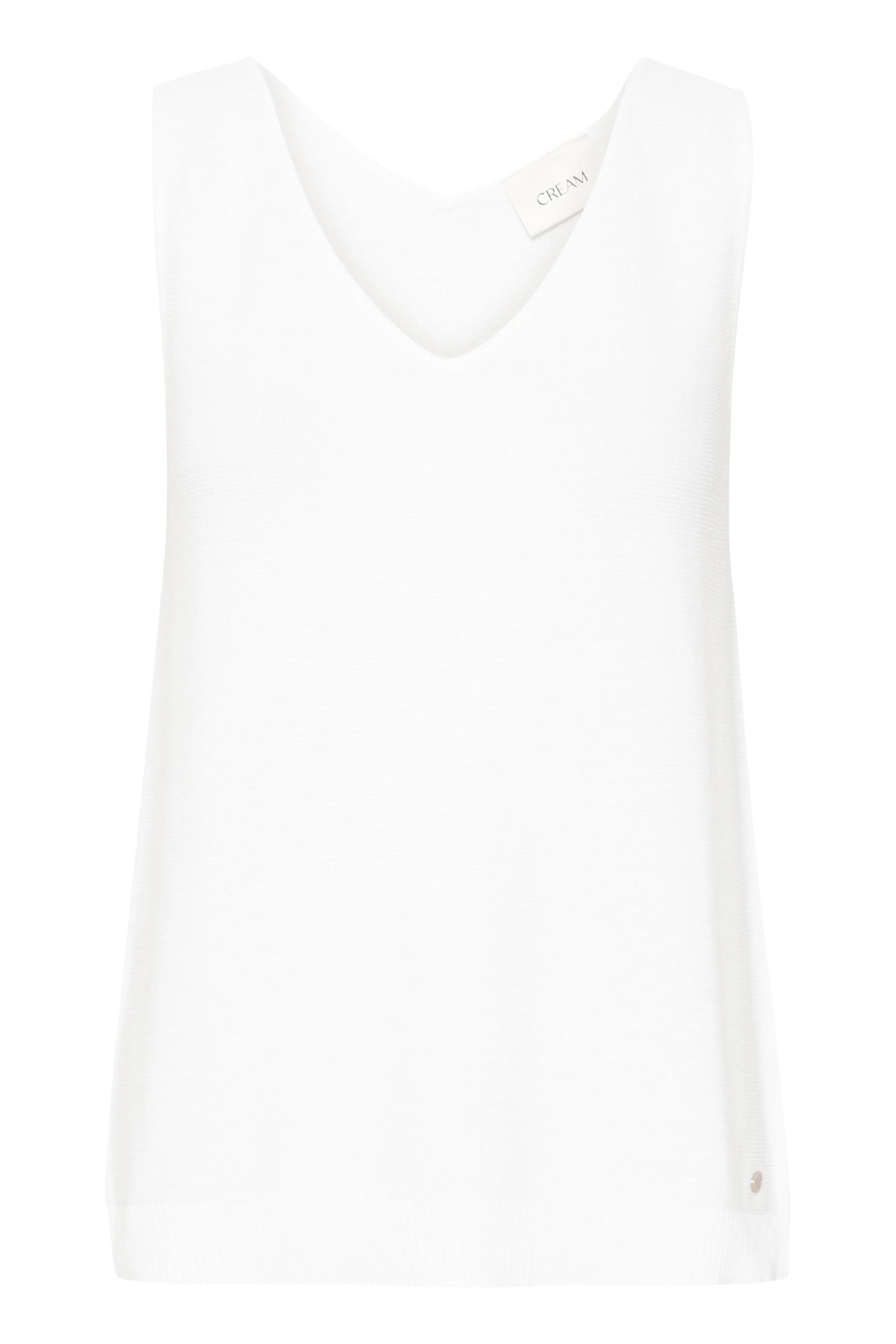 Cream Sillar Knit Sleeveless Tank