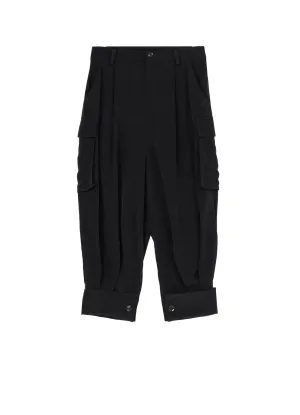 CREPE de CHINE CUFFED HEM CARGO PANTS