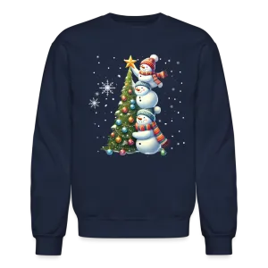 Cute Snowman Decorating Christmas Tree Sweatshirt