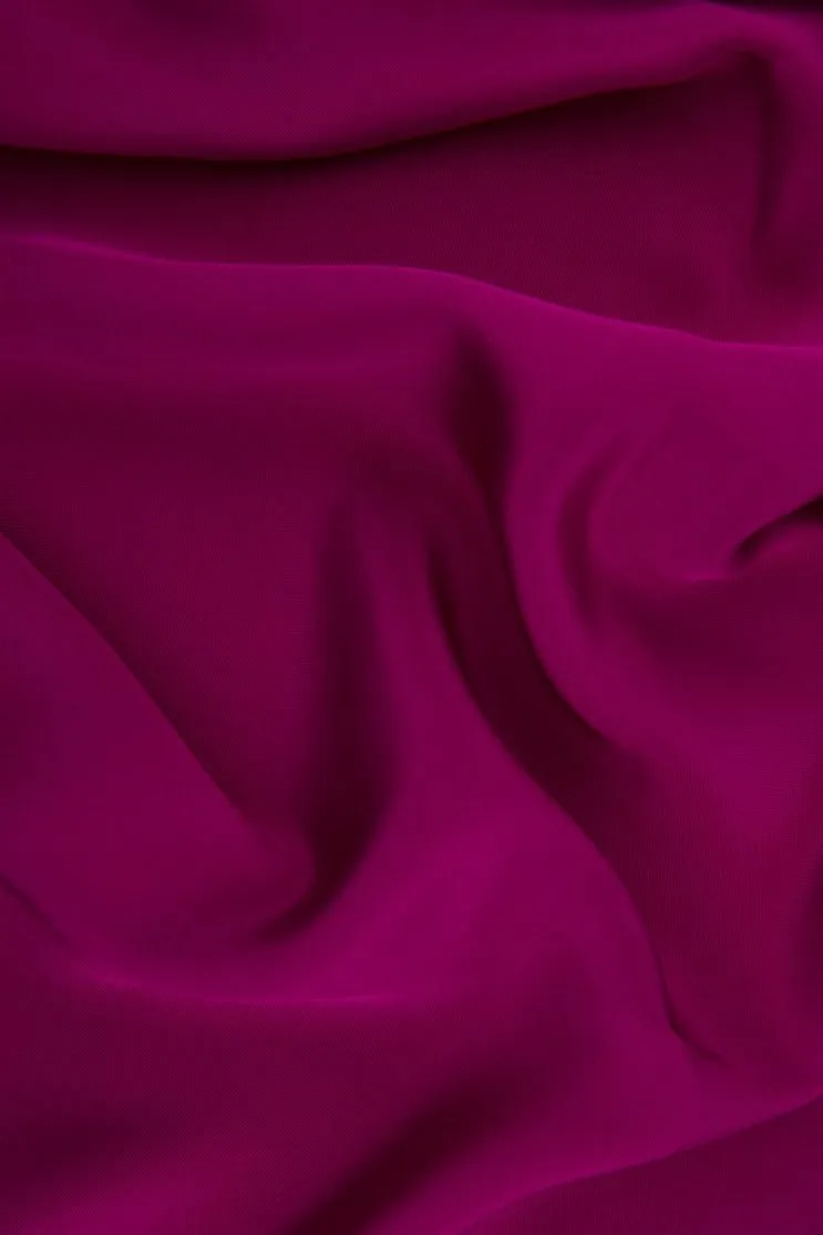 Dark Rose Silk 4-Ply Crepe Fabric