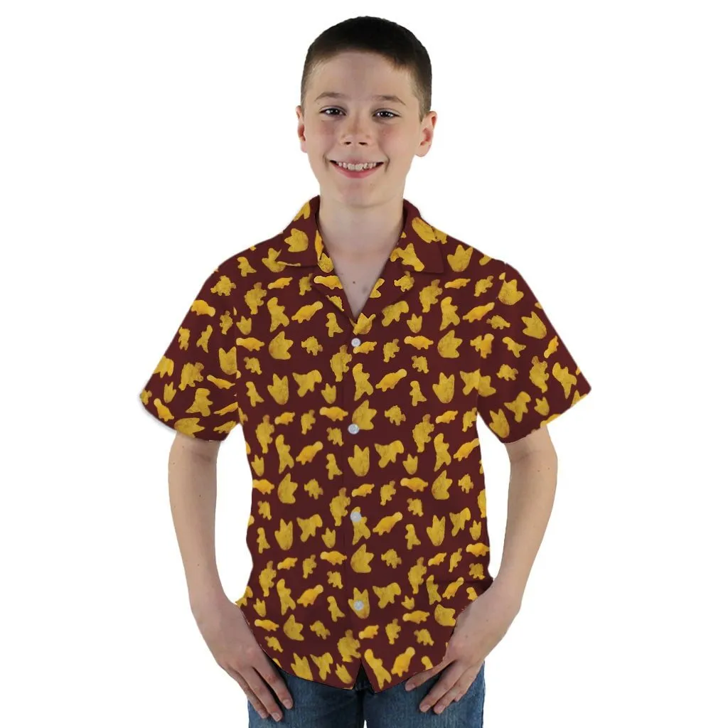 Dinosaur Chicken Nuggets Red Youth Hawaiian Shirt