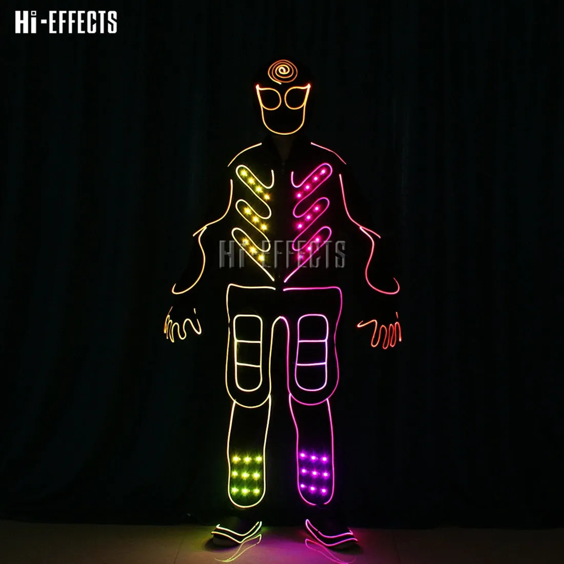 EL cold wire costumes LED men EL light suits luminous nightclub dance robot clothing dj disco party wears stage clothes