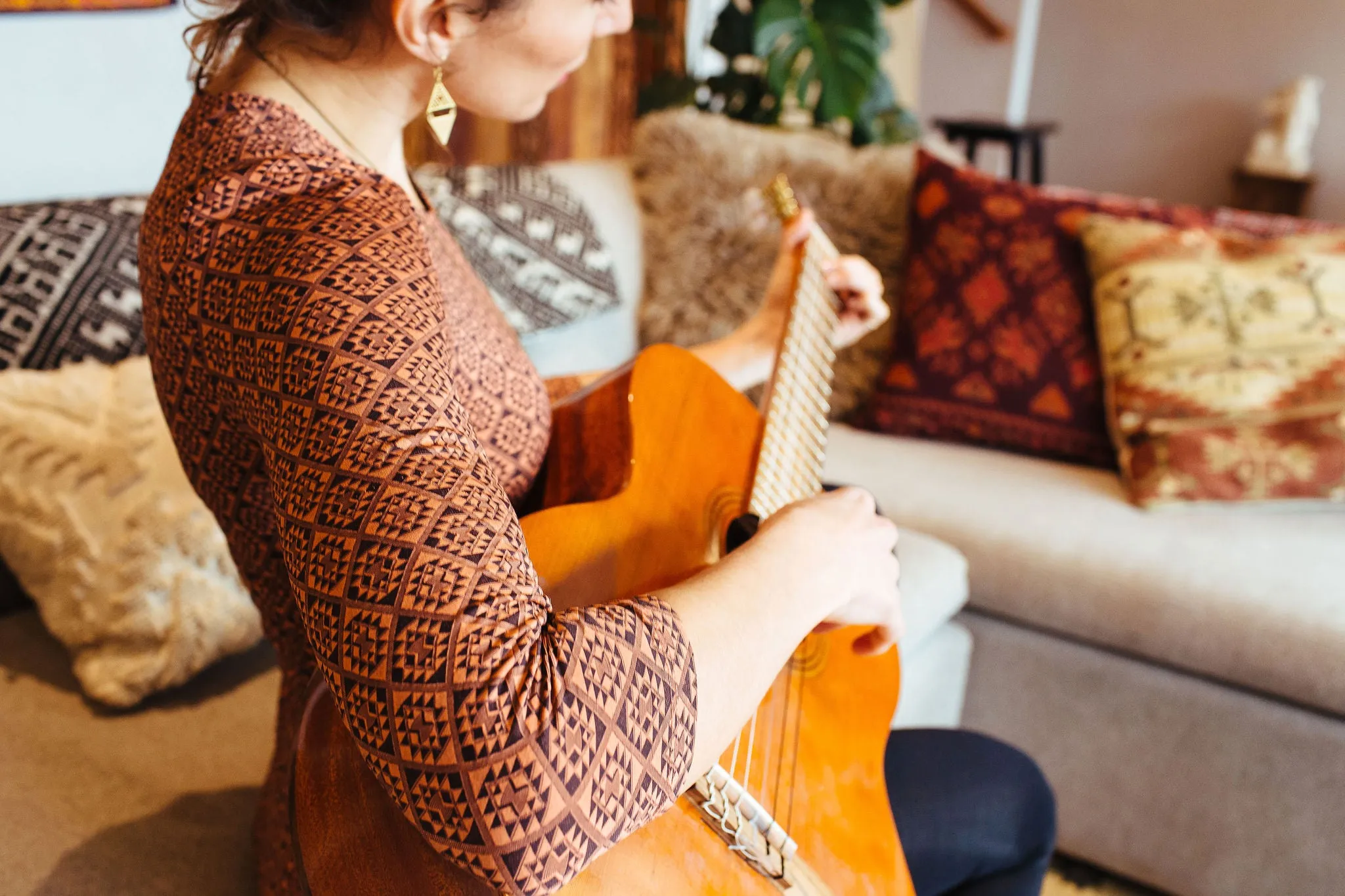 Fitted Midi Dress // Coral Chakana