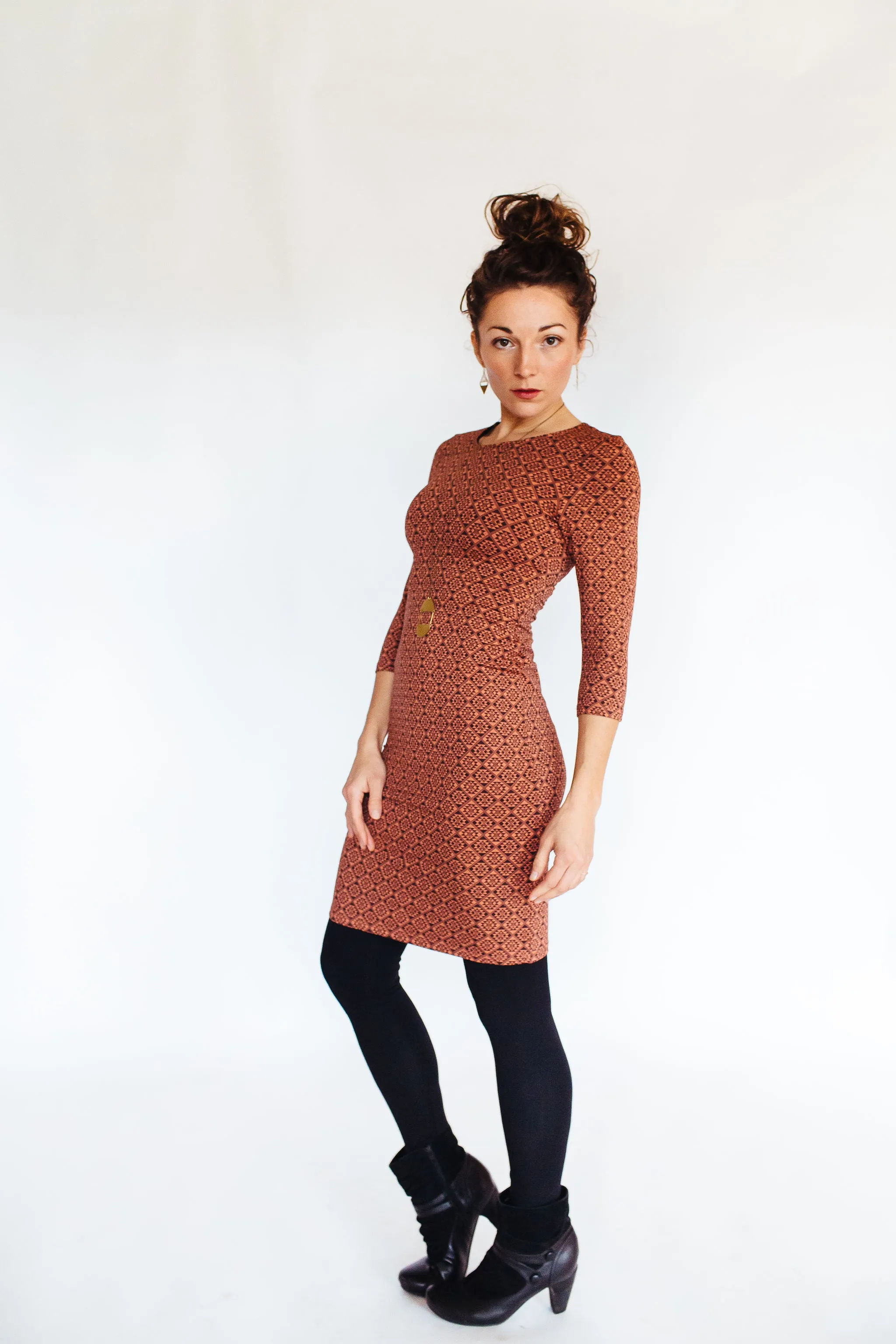 Fitted Midi Dress // Coral Chakana