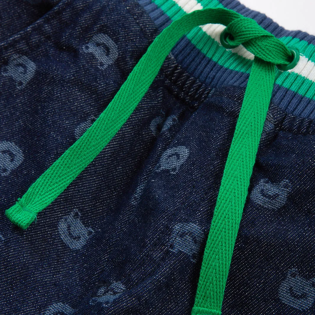 Frog face denim pants