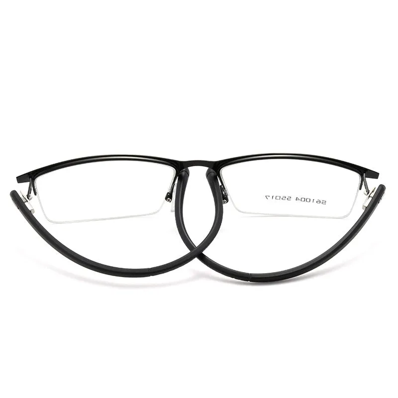 Gmei Men's Eyeglasses Business Half Rim Metal Alloy S61004