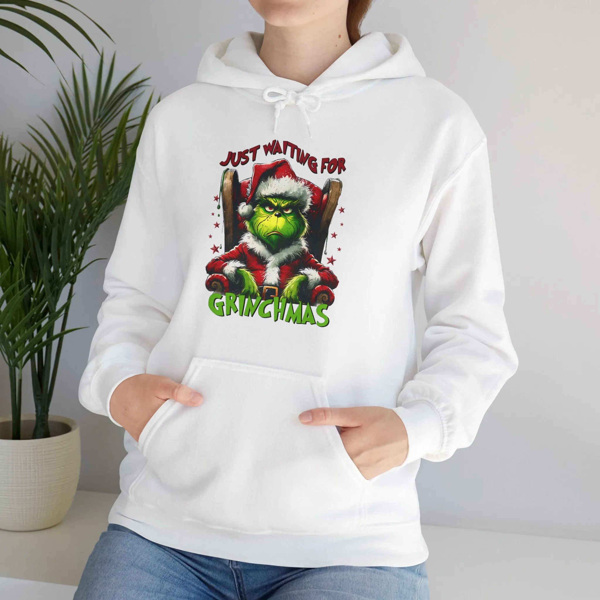 Grinch Christmas Hoodie – Just Waiting for Christmas Design