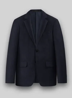 Hardy Minnis Navy Blue Herringbone Wool Jacket