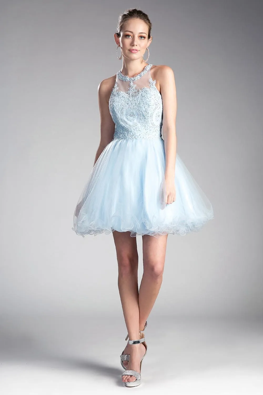 Ice Blue Queen Tulle Short Dress