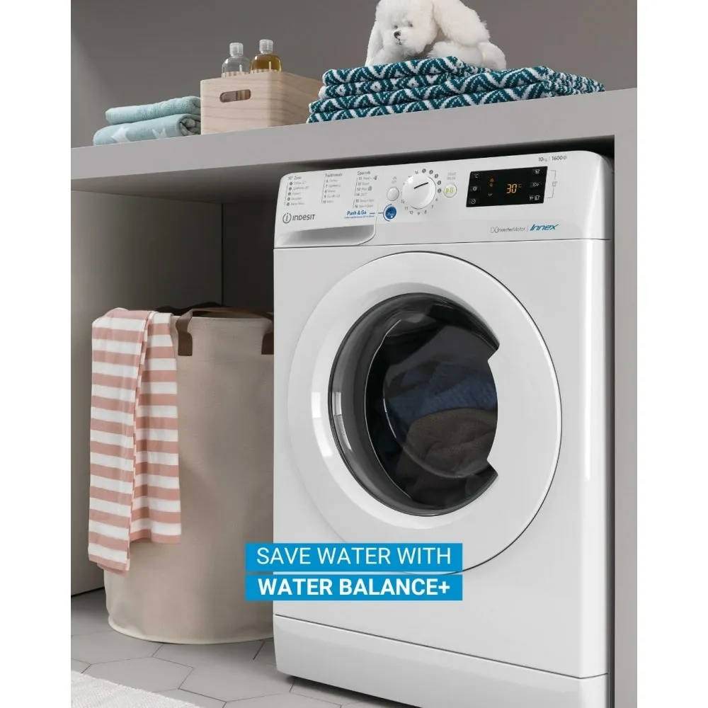 Indesit BWE81496XSV Washing Machine, 8kg, 1400 Spin, Silver, A Rated