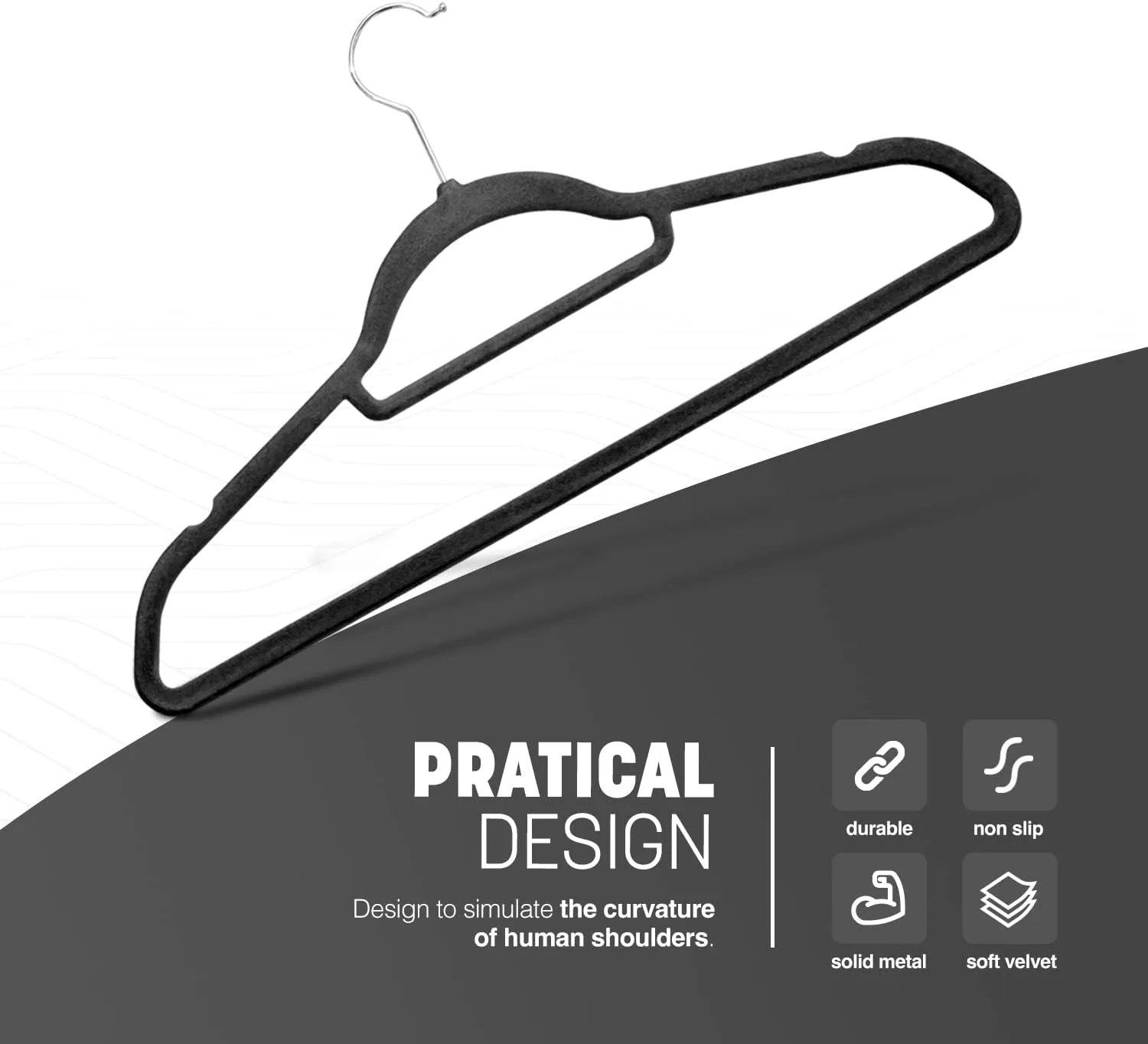 KEPLIN Velvet Hangers 30 Pack - Non-Slip Clothes Hangers with Tie Bar & 360° Hook - Durable & Sturdy, Space-Saving Wardrobe Organisers for Suits, Jackets & Clothes- Home Storage Solution