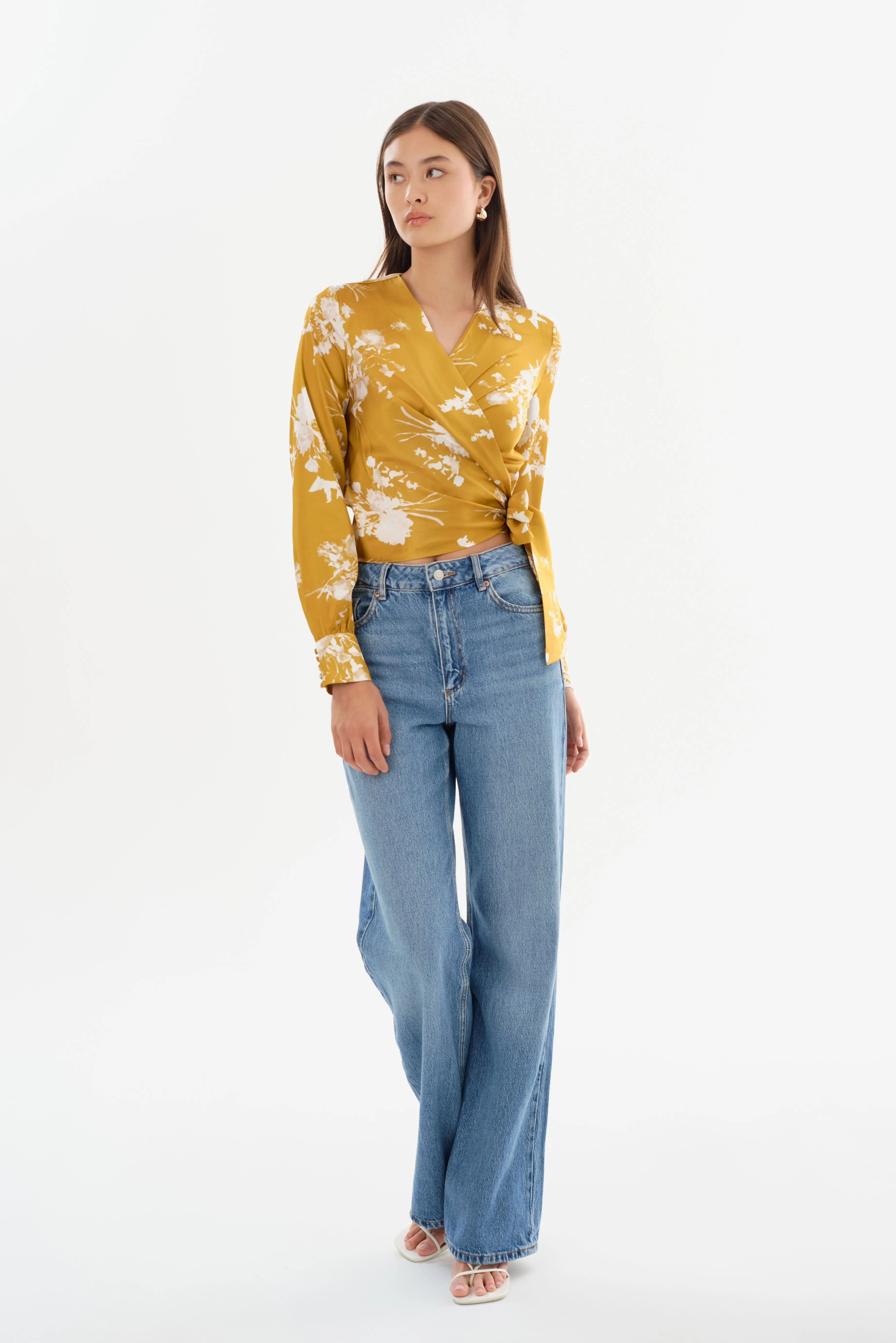 KHAI | Silk Wrap Blouse