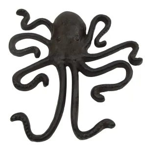 Large Metal Wall Mount Octopus Towel hooks Plaque Decor