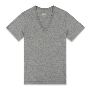 Layers Slim Deep V-Neck T-Shirt Grey Heather