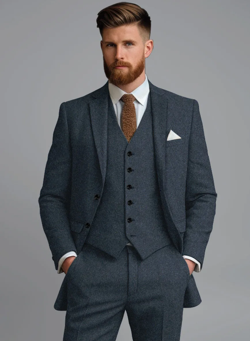 Light Weight Bond Blue Tweed Suit