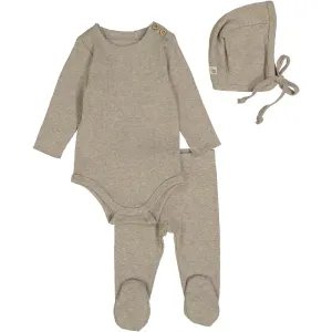 LIL LEGS OATMEAL RIBBED SET