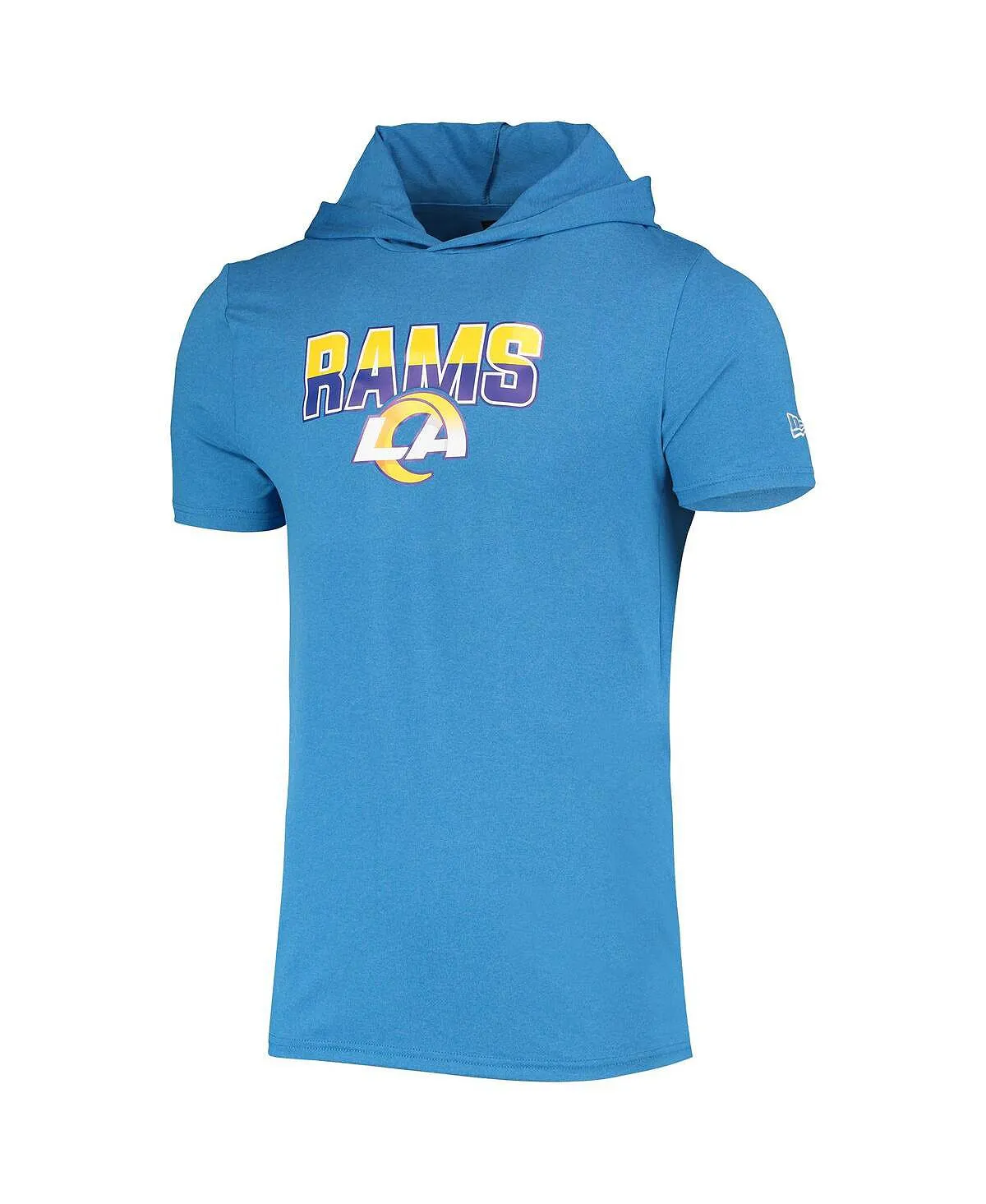 Los Angeles Rams Team Brushed New Era Men's Blue Print Hooded T-Shirt