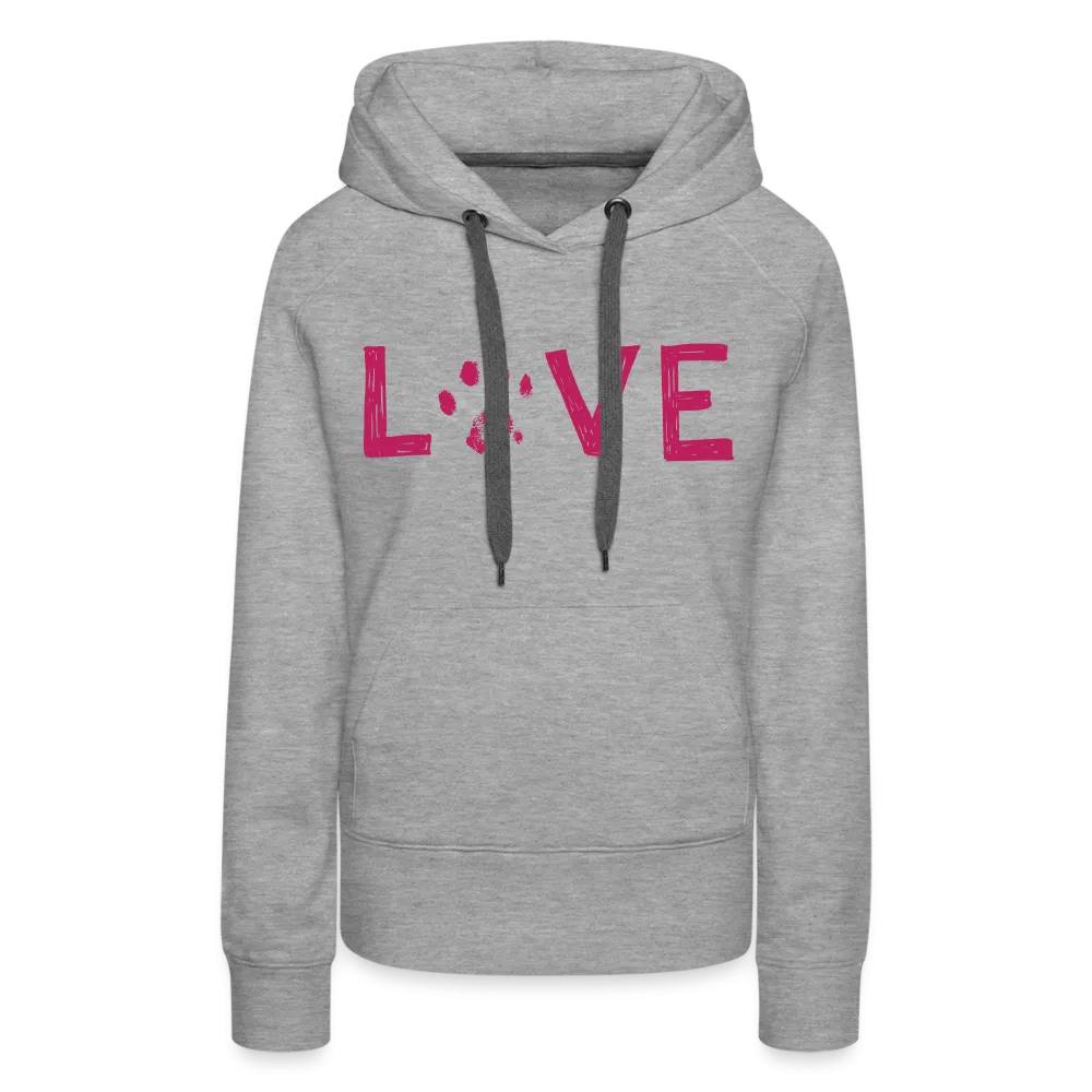 Love Pawprint Contoured Premium Hoodie