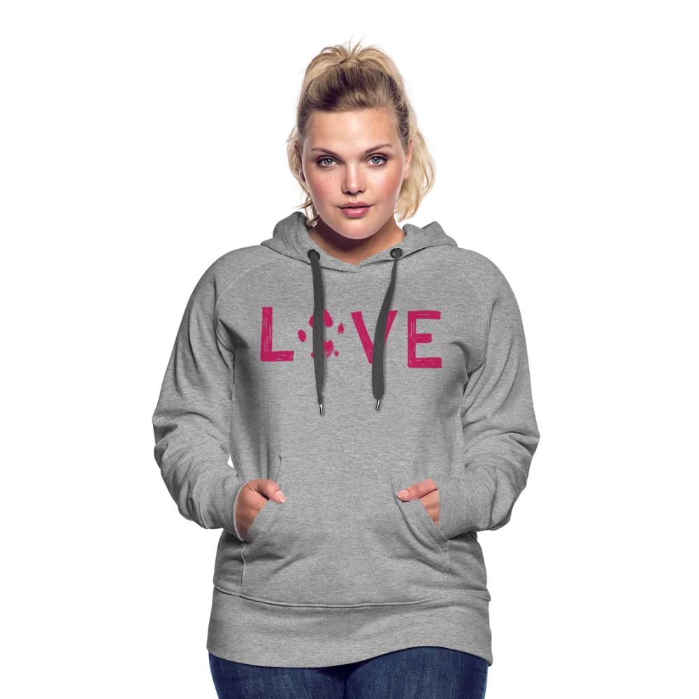 Love Pawprint Contoured Premium Hoodie