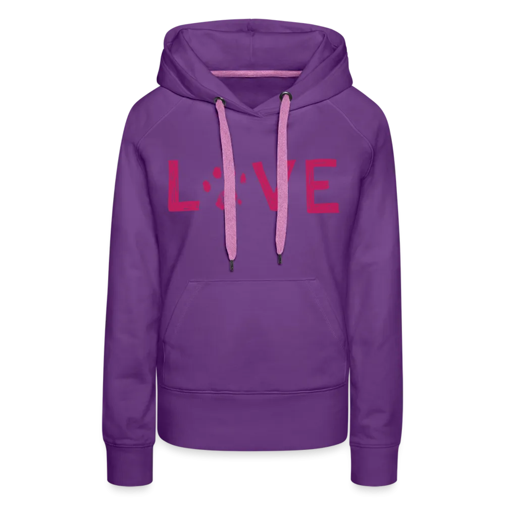 Love Pawprint Contoured Premium Hoodie