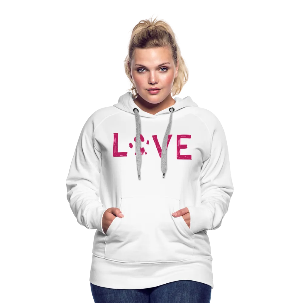 Love Pawprint Contoured Premium Hoodie