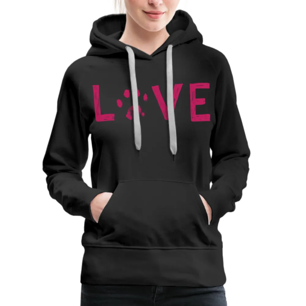 Love Pawprint Contoured Premium Hoodie