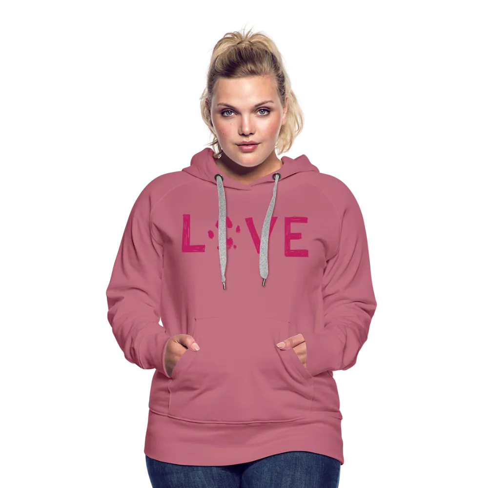 Love Pawprint Contoured Premium Hoodie