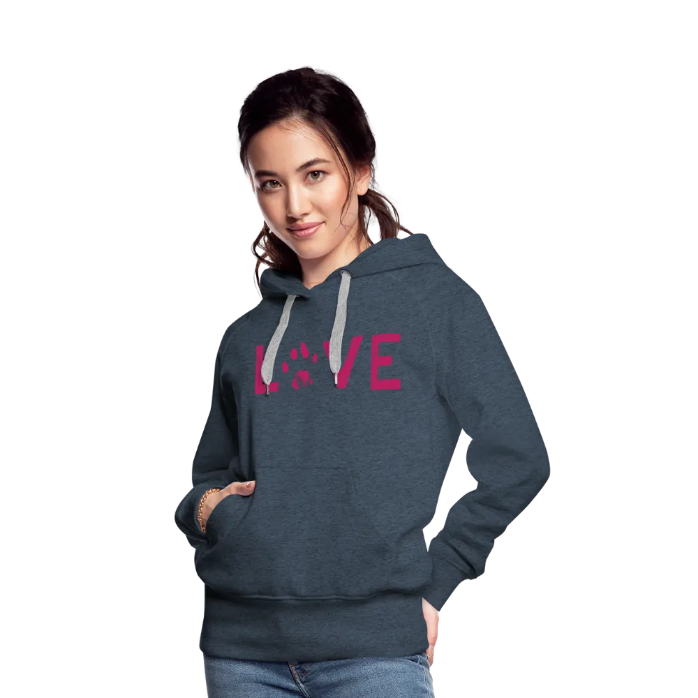 Love Pawprint Contoured Premium Hoodie